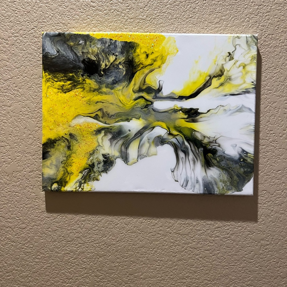 Acrylic Pour Painting with Resin seal 12x16
